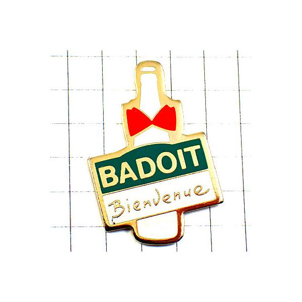 ピンバッジ・蝶ネクタイのミネラル水ボトル容器バドワ社 BADOIT FRANCE