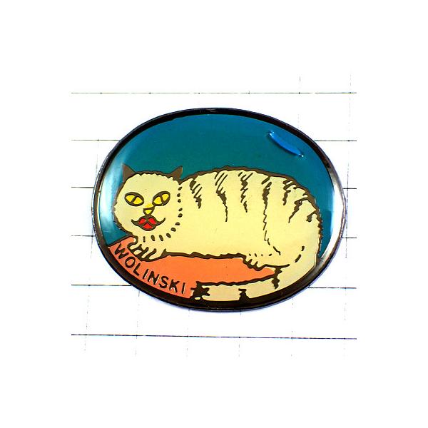 猫キャラクター リール付きピンバッジ 内藤ルネ ピンズ ネコ バッジ アクセサリー