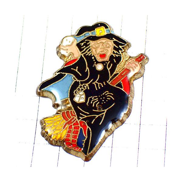 ピンバッジ・魔法使いホウキに乗った魔女ほうき箒◇フランス限定ピンズ