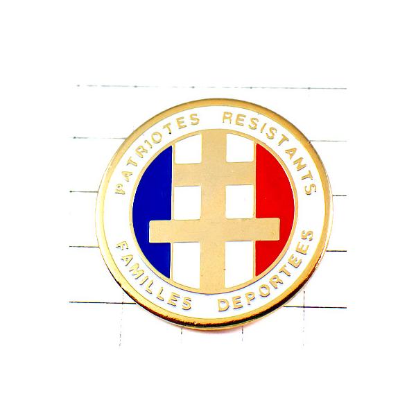 ピンバッジ・レジスタント第二次大戦ロレーヌ十字フランス国旗