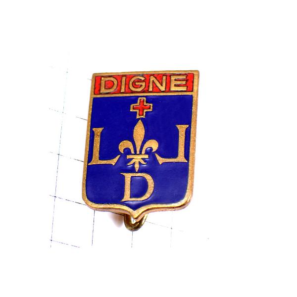 ブローチ・ディーニュ＝レ＝バンＬＤＬ赤い十字の紋章 DIGNE LYS BROOCH FRANCE◆フランス限定アンティーク◆レアなヴィンテージもの