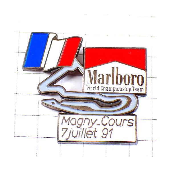 ピンバッジ・F1マニクールのサーキット車フランス国旗マルボロ煙草