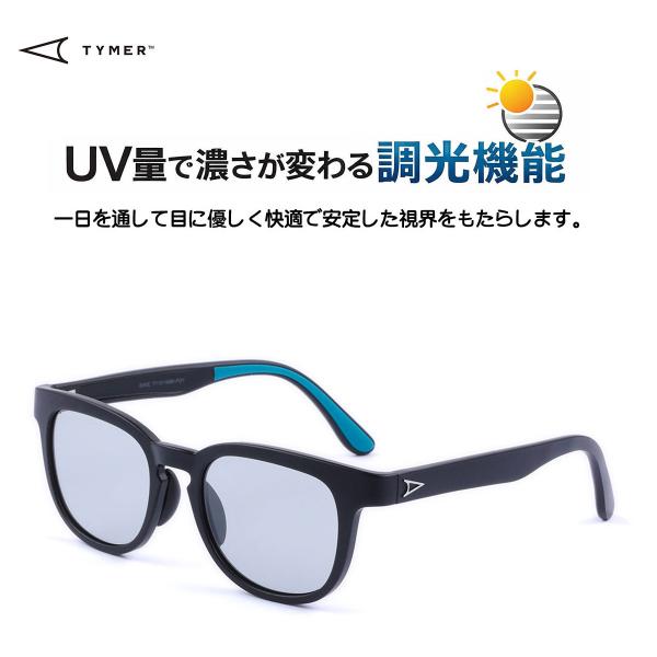 TYMER(タイマー) BLAKE Matt Blackフレームx調光レンズ(MBK-PGY