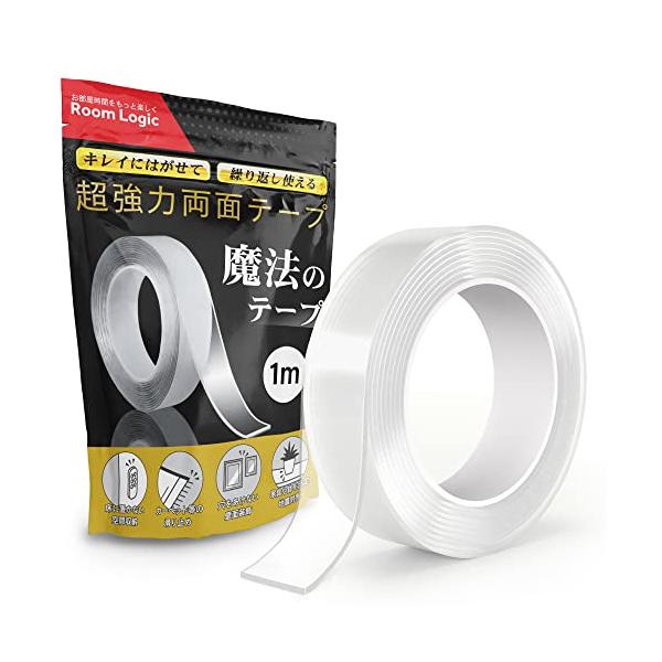 他サイト： Room Logic 超強力両面テープ 魔法のテープ 空間収納 壁面 DIY 耐震 滑り止め ズレ防止 固定 (幅3cm×厚さ2mm×長さ1m)の商品画像