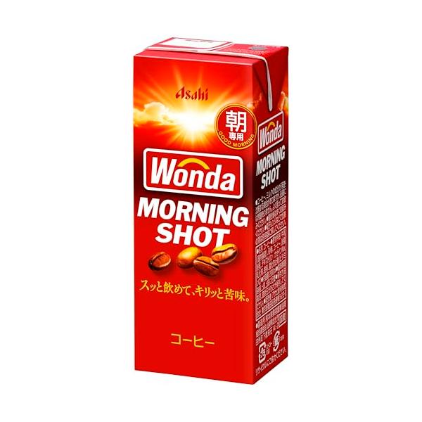 他サイト： アサヒ飲料 ワンダ モーニングショット (LL) 紙パック スリム 200ml×24本 液体  コーヒーの商品画像