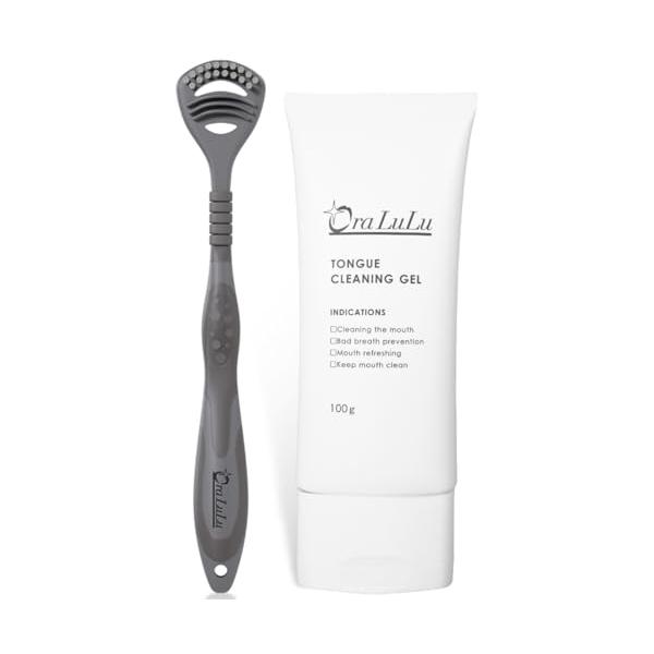 OraLuLu(オーラルル) 舌クリーナー ジェル 舌磨き 舌苔除去 口臭ケア 舌ブラシ セット 100g