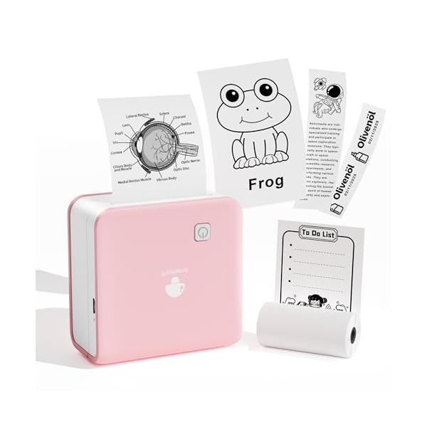 モダンピンク/本体+1ロール用紙（サンプル）/PH-M02 PRO・Size:本体+1ロール用紙（サンプル）Color:ピンク・パッケージ個数:1・300dpi解像度サーマルプリンター：新しい写真とテキストの印刷エクスペリエンスをもたらし、...