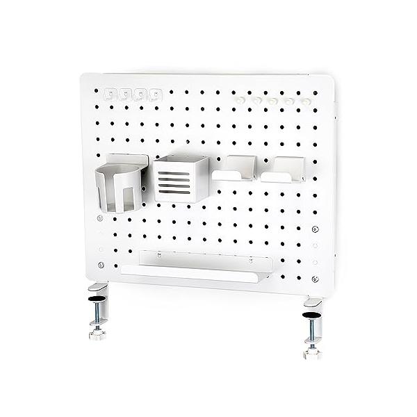 他サイト： EastForce ペグボード デスクパネル (ホワイト 大) マグネット対応 ゲーミング パネル 卓上収納 フック トレー付き クランプ式 有の商品画像