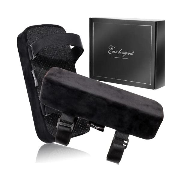 他サイト： ビジネス大賞Enich agent ひじ置きクッション 両肘セット 低反発 ひじかけ アームレスト 椅子 日本語説明書付 ブラック (ブラックの商品画像