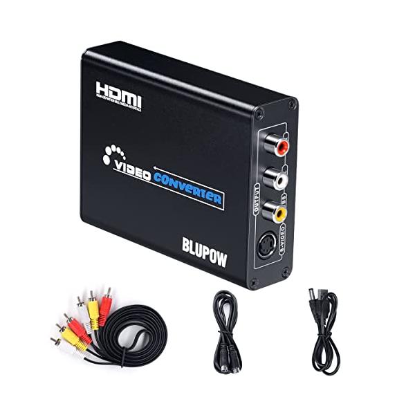 BLUPOW電源不要HDMI to コンポジット/S端子 変換器 1080P対応 HDMI to Composite