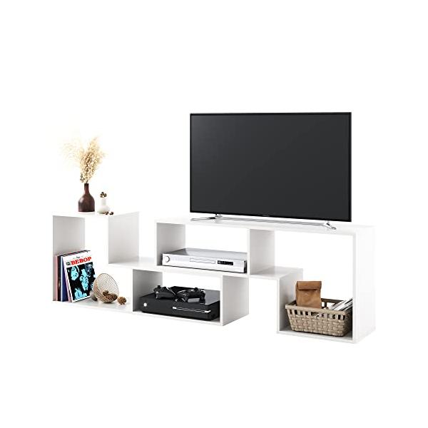 DEVAISE テレビ台 テレビラック 伸縮 伸縮テレビ台 幅105〜210cm 角度