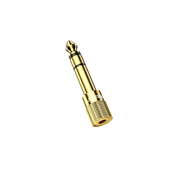他サイト： UGREEN 3.5mm ⇒ 6.35mm 変換アダプタ ステレオミニプラグ（メス）⇒ステレオ標準プラグ（オス） 24Kの商品画像