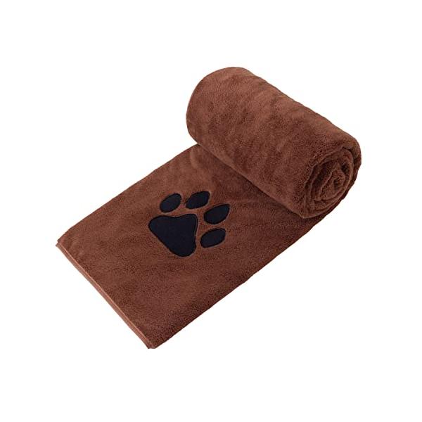 他サイト： Perco ペット用タオル 超吸水 厚手 マイクロファイバー 犬 猫 体拭き (75cmx127cm ブラウン)の商品画像