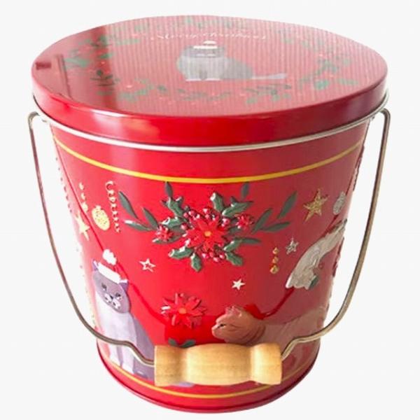 クリスマス 缶 クリスマス お菓子 詰め合わせ カンカン 猫 バケツ ネコ