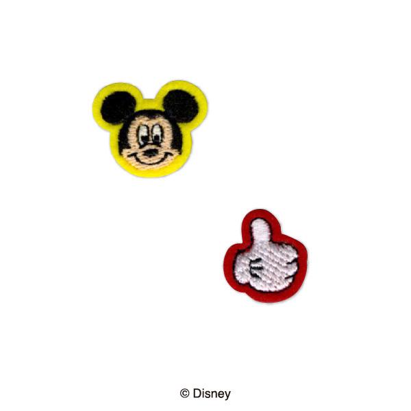 ディズニーキャラクター ミッキーマウス ワッペン 2個付き アイロン