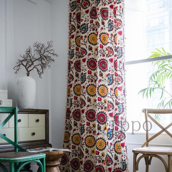 のれん カーテン 間仕切り 突っ張り棒付き ロング 花柄 配色切替え おしゃれ 遮光 遮像 断熱 冷気遮断 北欧風 寝室 居間 階段 キッチン 仕切り erd Pippo 通販 Yahoo ショッピング