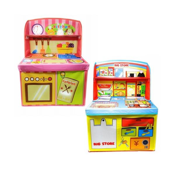 おままごとが出来るとってもかわいい収納boxが登場 ごっこ遊び 収納box 40 30 50 おもしろ雑貨 収納ボックス コンビニ スーパー キッチン お店 おみせ ごっこ ままごと 代購幫