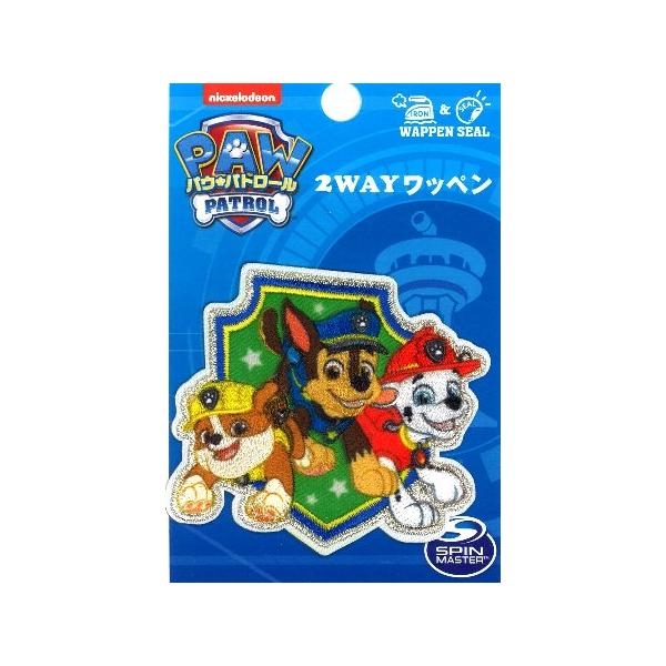 ◇  キャラクター 刺しゅう ワッペン パウパトロール （ Paw Patrol ) （ トリオエンブレム ) （ 大きさ　約6×6.5ｃｍ １枚入り メーカー表記 大 )