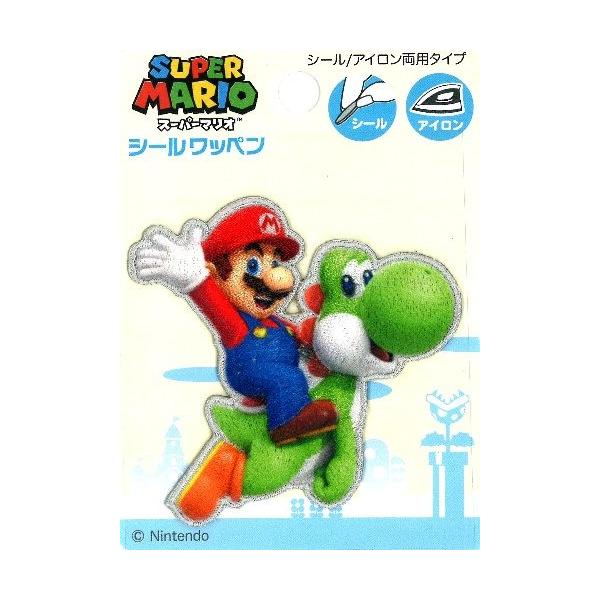 ◇ キャラクター 刺しゅう ワッペン スーパーマリオ （ マリオ ＆ ヨッシー ) （ 大きさ　約7×7ｃｍ １枚入り )ap-ing-mrw-023