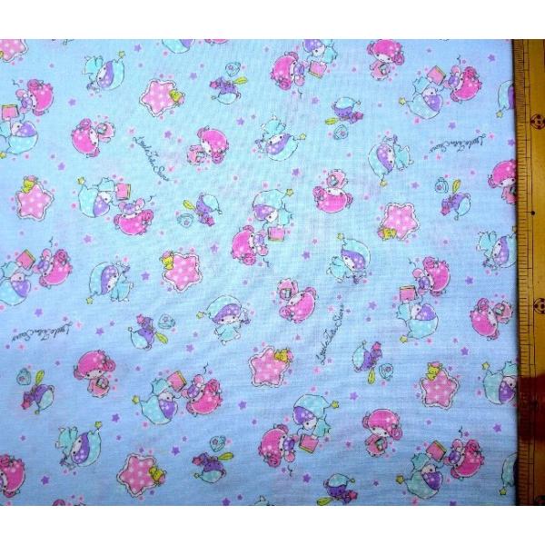 キャラクター 生地 布 キキララ （ リトルツインスターズ ) ブルー系