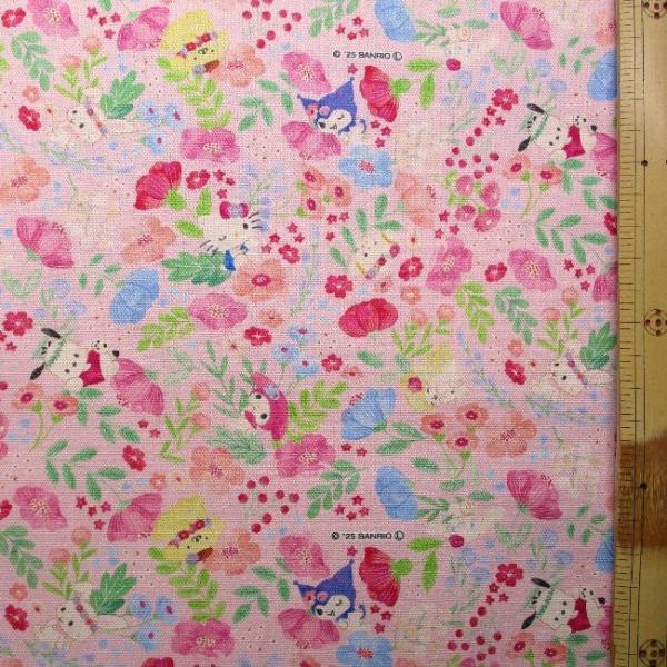 ◇ キャラクター 生地 布 サンリオ キャラクターズ（ コテージ ピンク