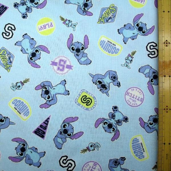 キャラクター 生地 布 スティッチ（ ブルー系 ) 柄番号14（ 2026