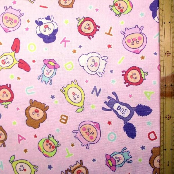 キャラクター 生地 布 こびとづかん（ ピンク系 ) 柄番号6 （ 2026