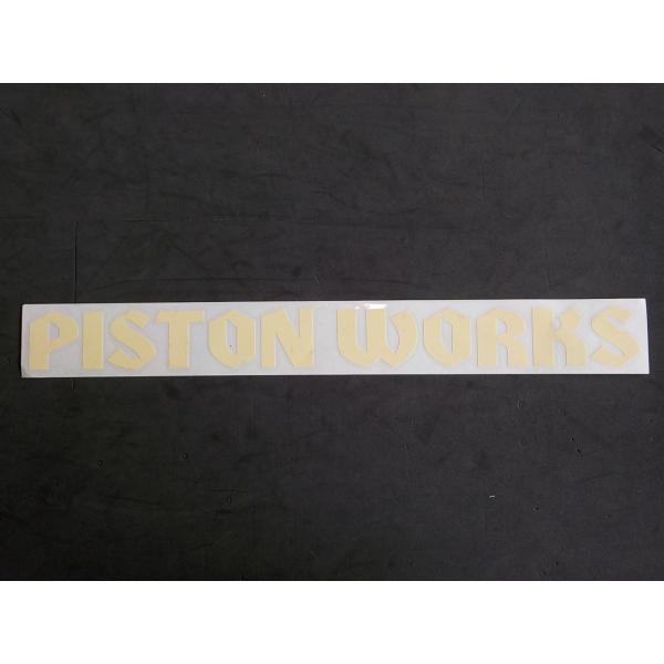 PISTONオリジナル 「ＰＩＳＴＯＮＷＯＲＫＳ」ステッカー 大サイズ JB64/74純正ボディカラー近似色 アイボリー
