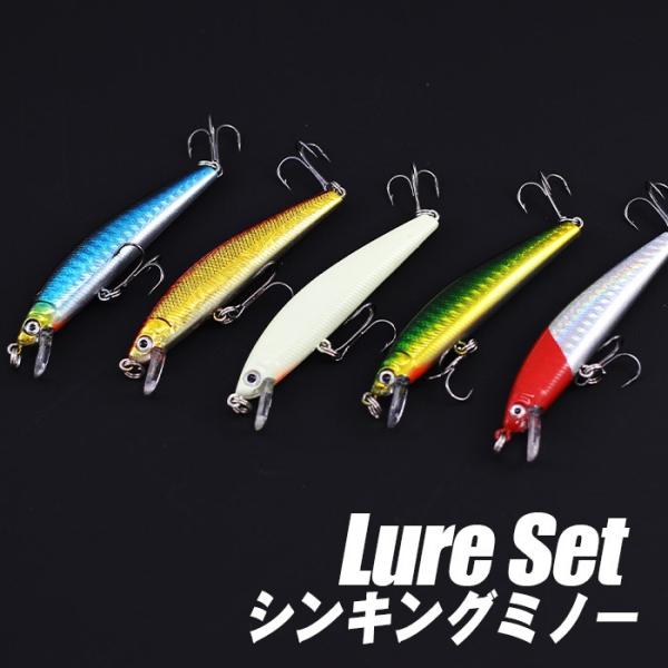 シンキングミノー ルアー セット 5個入り80mm 8g ルアーケース付き 釣り具セット シーバス ヒラメ バス ランガン 釣り 釣具 青物 湾奥 海水 汽水 淡水 河口 Buyee Buyee Jasa Perwakilan Pembelian Barang Online Di Jepang