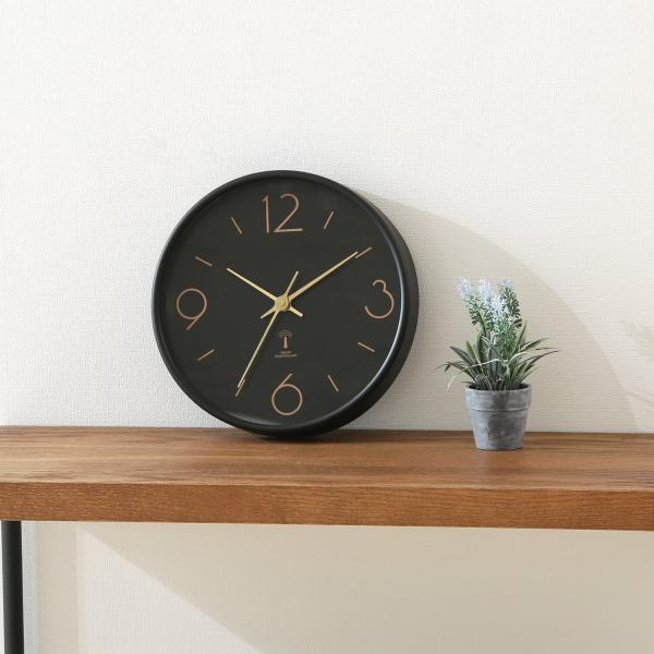 壁掛け時計 おしゃれ 時計 壁掛け 電波時計 電波掛時計 壁掛け オシャレ 時計 電波 シンプル 北欧風 ハイセンス ブラック 単品