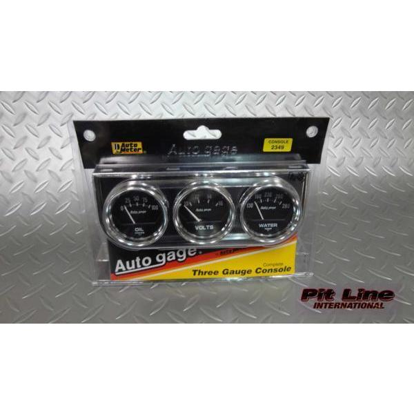 オートメーター クローム3連メーターブラック/シボレーインパラ