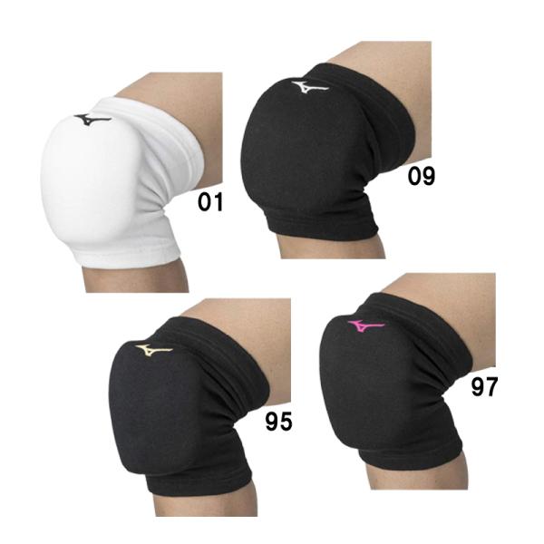 MIZUNO　膝サポーター(パッド有/1個入り)(バレーボール)柔らかくて厚みのあるパッドが特徴のタイプです。（旧品番：V2MY8003）■素材：本体：ポリエステル、レーヨン、ゴム、その他パッド：ポリウレタン■サイズ：M、L※サイズ目安（膝...