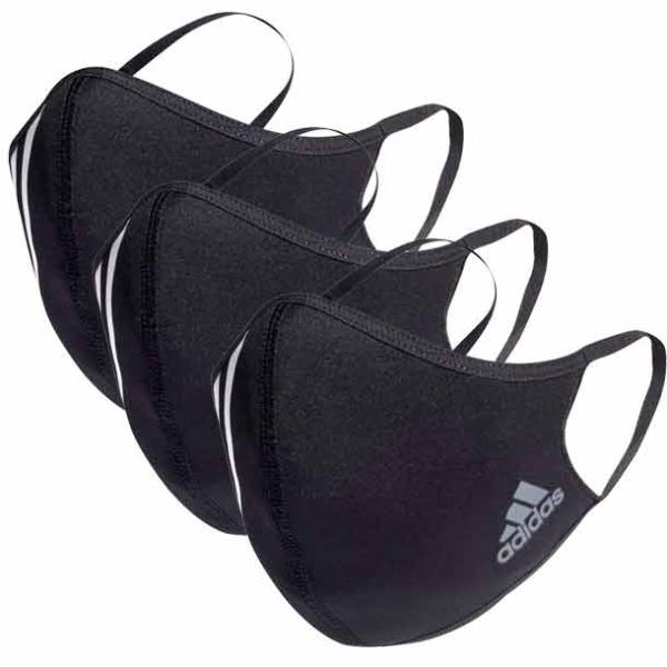 アディダス フェイスカバー（3枚セット）Face cover Adult BOS H08837 洗える マスク 大人用 : ブラック adidas