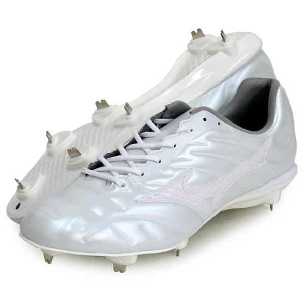 ミズノ MIZUNO  ミズノプロ ライトレボプロ2  野球 金具 スパイク 白 シューズ 軽量  24SS (11GM240001) MIZUNO（ミズノ） ミズノプロ ライトレボプロ2 野球 金具 スパイク 白