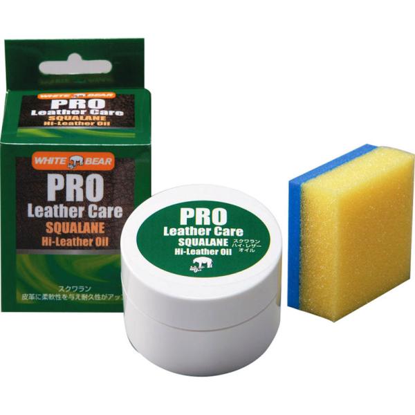 【ロット販売：入り数6】 WHITE BEAR(ホワイトベアー) スクワラン・ハイレザーオイル(スポンジツキ) アウトドア 手入れ修理用具 (2a) ロット販売：入り数6】 WHITE BEAR(ホワイトベアー) スクワラン・ハイ