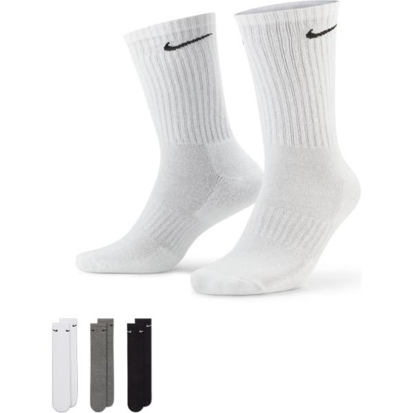 ナイキ NIKE 3P 3色組(ホワイト×ブラック×グレー) エブリデイ クッション クルー ソックス ソックス (SX7664)