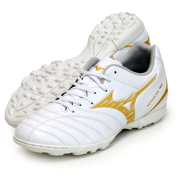 MIZUNO モナルシーダNEO 3 SELECT AS(MONARCIDA) ワイドフィットのエントリートレーニングシューズ。■カラー：50：ホワイト×ゴールド■サイズ：24.5〜29.0cm■甲材：人工皮革■底材：ゴム底■質量：約245...