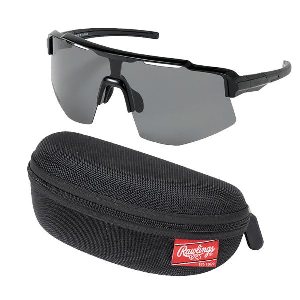Rawlings 偏光一眼サングラス 高校野球対応 (専用ケース付き ) 高校野球ルール対応偏光レンズ、キズ防止コーティング、99%UVAカット●レンズカラー：スモーク●レンズ曲がり度：6ベース●レンズ厚み：1.0mm●可視光線透過率：20...