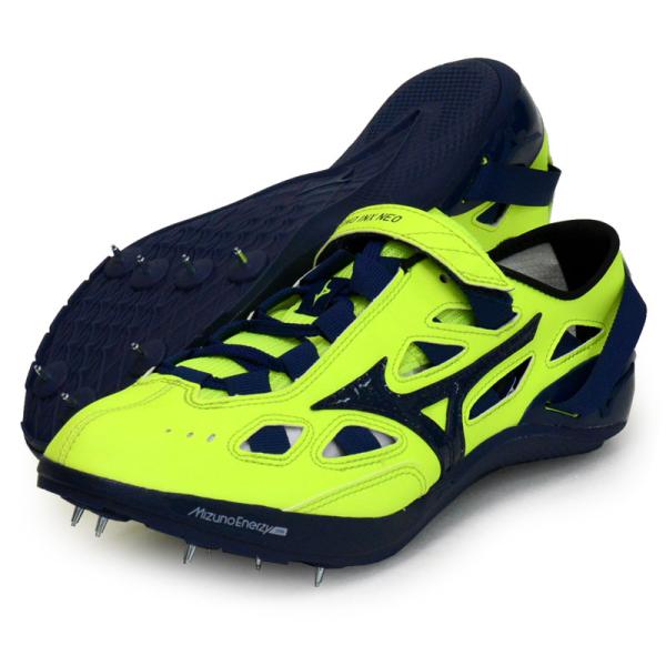 MIZUNO クロノインクスNEO(短距離/ハードル) ユニセックス変わらぬ信頼は最新の進化を遂げるCHRONO INX に厚底モデルがデビュー。更なる高反発を追求。■カラー：21：イエロー×ネイビー■サイズ：23.0〜29.0cm■質量甲...