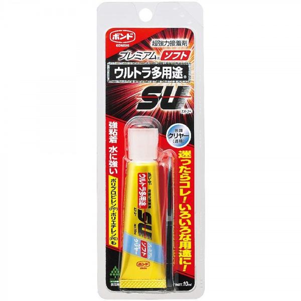■　商品説明　■ 種類：全共通容量：10ml数量：1本耐熱温度：-30℃〜80℃材質：シリル化ウレタン樹脂系接着剤ポリプロピレン・ポリエチレンが接着可能な多用途接着剤（ボンド）です。曲げと衝撃に柔軟に対応するので、ソフトタイプのアイロンビー...