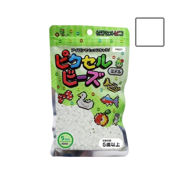 ■ 商品説明 ■ 種類：ピクセルビーズ （5mm） サイズ：直径 5mmカラー：ホワイト数量：約 1,000粒RGB数値：R:255 G:255 B:255一般的な5mmサイズのビーズと互換性のあるハードタイプのビーズです。形状の変化が少な...
