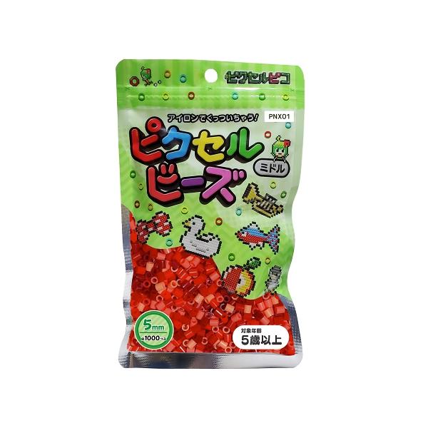 ■ 商品説明 ■ 種類：ピクセルビーズ （5mm） サイズ：直径 5mmカラー：通常カラーのレッド系統 5色のランダムアソートミックス数量：約 1,000粒一般的な5mmサイズのビーズと互換性のあるハードタイプのビーズです。形状の変化が少な...