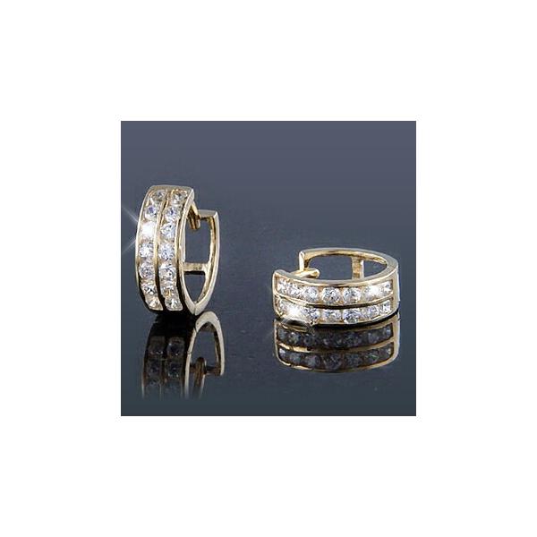 ピアス 14金ピアス 金属アレルギー対応 レディース K14 刻印あり 2.5カラット Huggie 14Kイエローゴールド YG フープピアス ペアセット 2個 スキンジュエリー