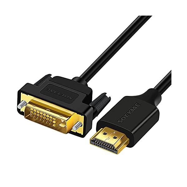 SOEYBAE HDMI-DVI 変換アダプタ 1M 対応1080P,レコ ーダー パソコン ，TV モニター,プロジェクター等に適用