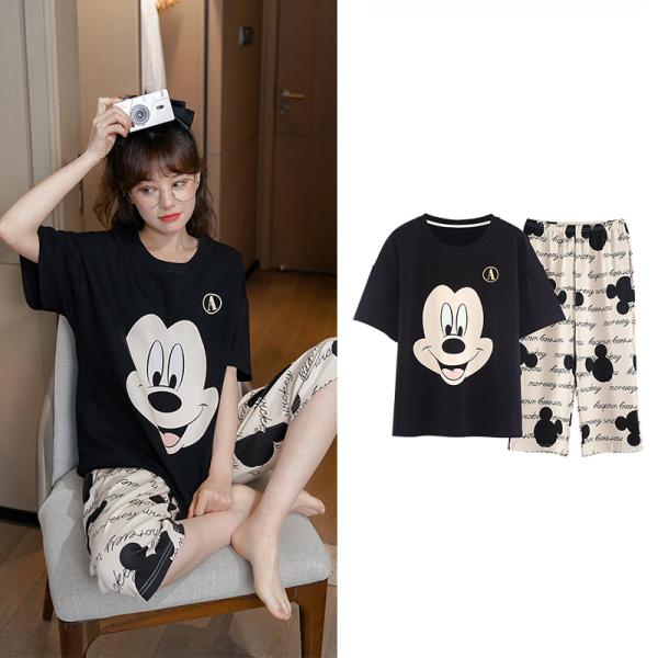 レディースファッション パネル ニューアートフレーム ナチュラル パジャマ レディース 2点セットディズニー ミッキー ミニー柄 半袖 七分丈 半ズボン ルームウェア上下セット パジャマ 可愛い セットアップ 部屋着 春夏 Hfyeittnpg Www Robertgillow Co Uk