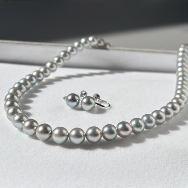 アコヤ真珠 ネックレスセット(ピアス/イヤリング) 7-7.5mm