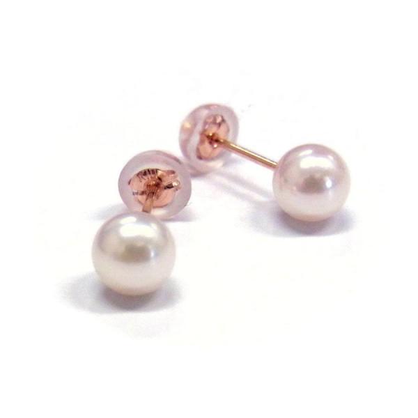 アコヤ真珠  パールピアス 5-5.5ｍｍ K10PG ホワイト
