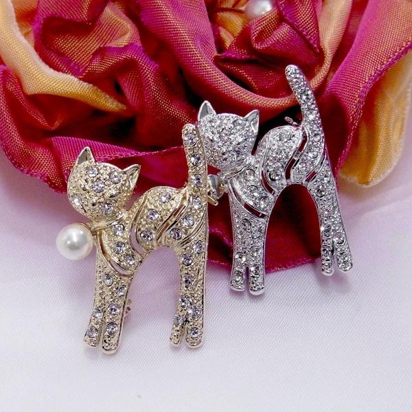 パールブローチ 本真珠 シルバー ネコ スワロフスキー Buyee Buyee Japanese Proxy Service Buy From Japan Bot Online