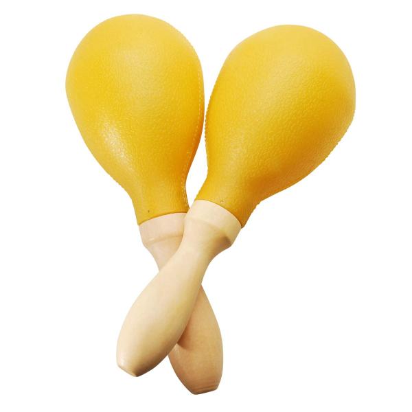 【商品概要】材質：プラスチック（ヘッド部分）　木製（持ち手の部分）【仕様】 演奏やバンド、ライブでのご利用は勿論のこと、カラオケや宴会、イベント、パーティーなどで盛り上るための楽器として活躍するマラカス。音鳴りが良く、澄んだ音色でシャカ、シ...