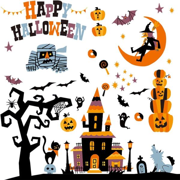 ハロウィン 飾り 静電ステッカー 剥がせる 汚れない 135pcs 7枚目